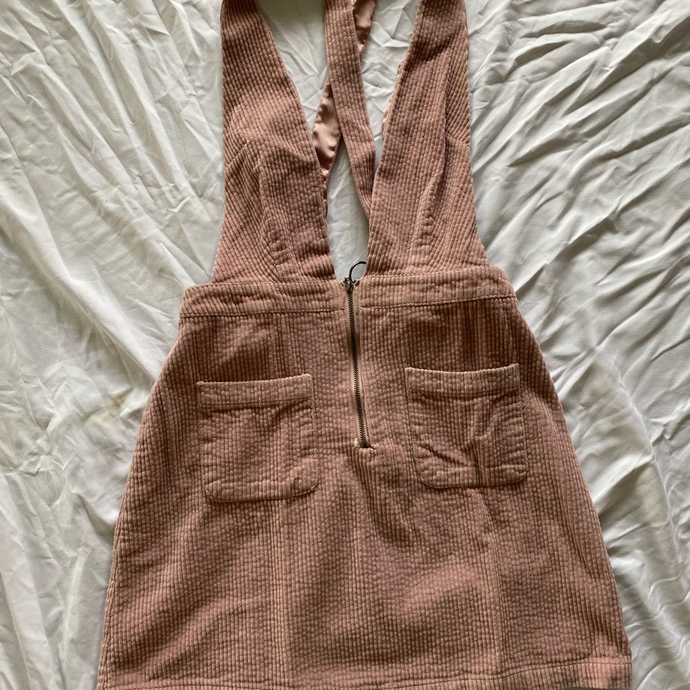 Pink Corduroy Pinafore Dress